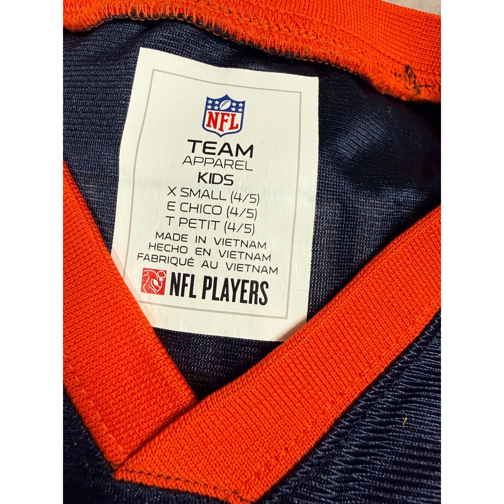 NFL Team Apparel Chicago Bears Justin Fields 1 Kids Jersey Navy Blue XS 4/5 - Picture 5 of 5